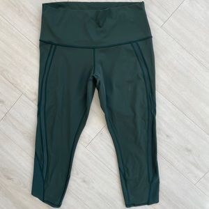 Lululemon crop leggings cutout dark green 12
